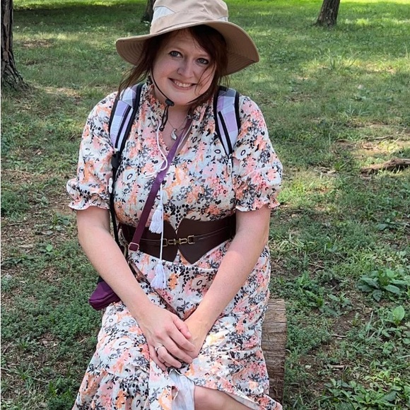 Floral peasant dress with ruffle sleeves - Picture 9 of 9